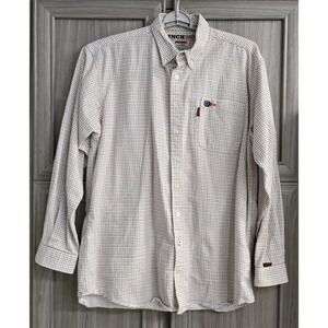 Cinch WRX Mens XL Button Down Shirt Flame Resistant Long Sleeve Check HRC-2